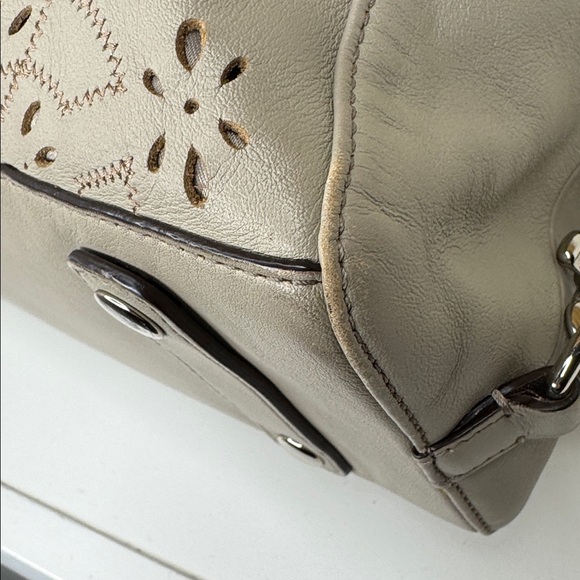 Coach Ashley Laser Cut Tossed Leather Satchel in Grey Taupe F22488 2013 - Picture 11 of 16